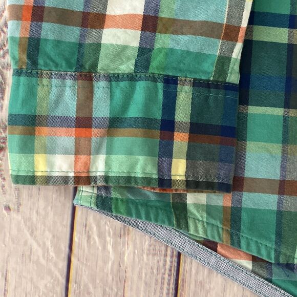 Tommy Hilfiger Mens Button Down Shirt Green Plaid Classic Fit Long Sleeve  XL - Picture 5 of 12